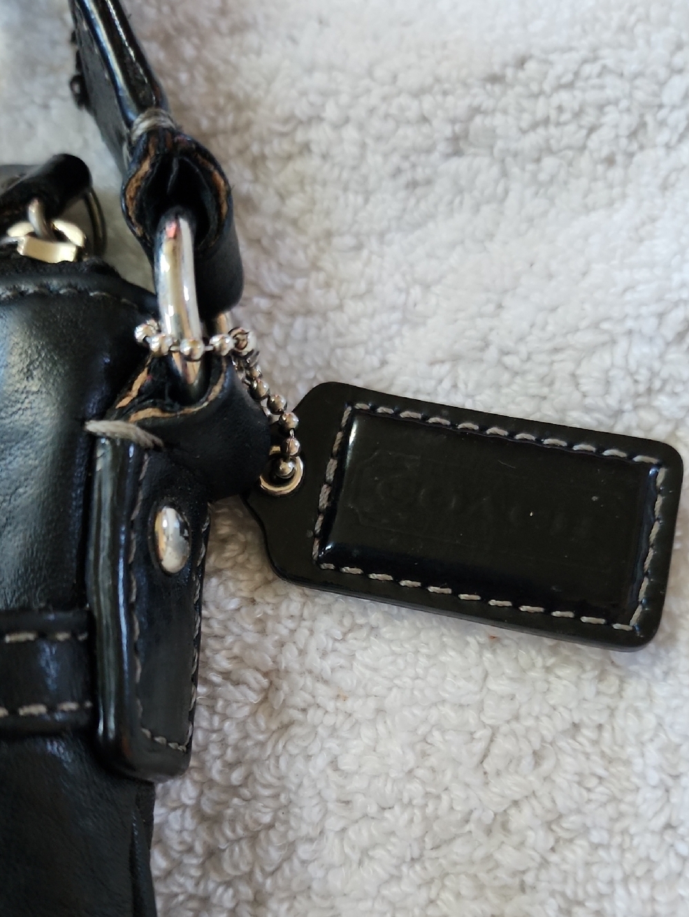 Coach Penelope Black Pebbled Leather Crossbody Bag Preowned - Picture 5 of 14